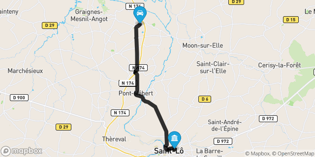 Itinéraire vers Saint-Lô