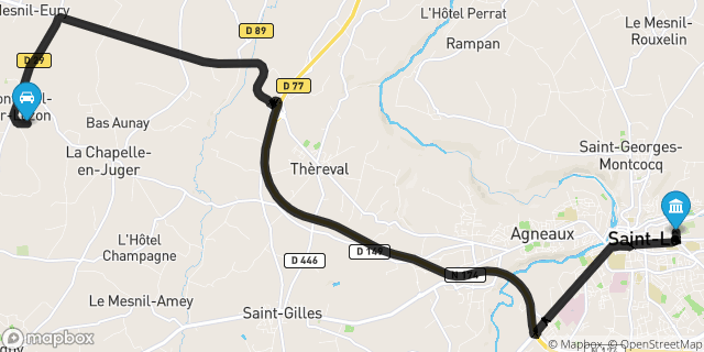 Itinéraire vers Saint-Lô