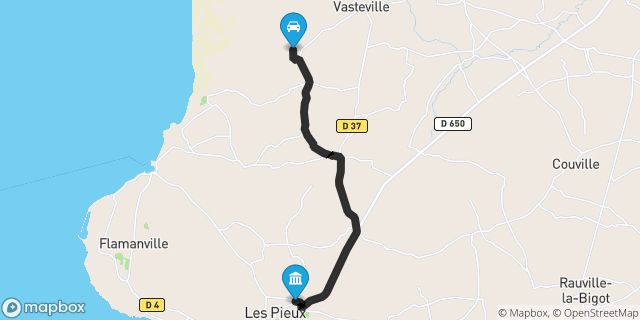 Itinéraire vers Pieux