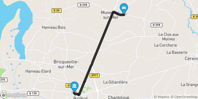 Itinéraire vers Bréhal