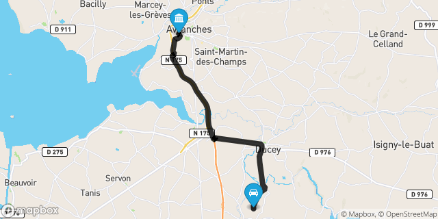 Itinéraire vers Avranches