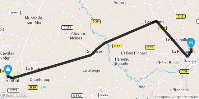 Itinéraire vers Bréhal