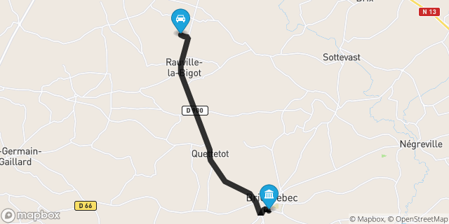 Itinéraire vers Bricquebec