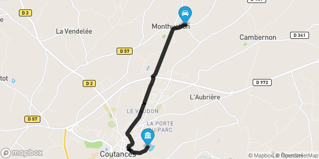 Itinéraire vers Coutances