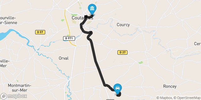Itinéraire vers Coutances