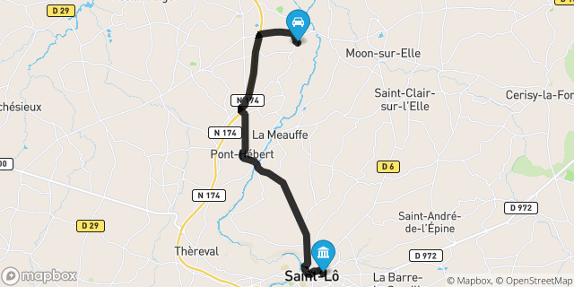 Itinéraire vers Saint-Lô