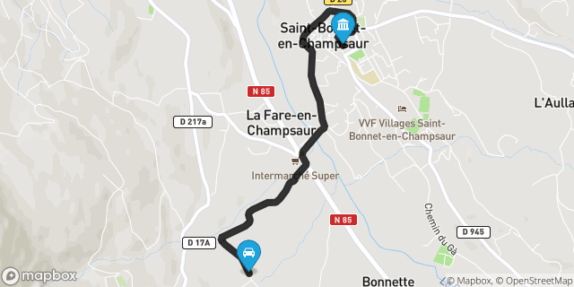 Itinéraire vers Saint-Bonnet-en-Champsaur