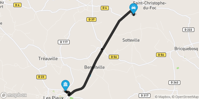 Itinéraire vers Pieux
