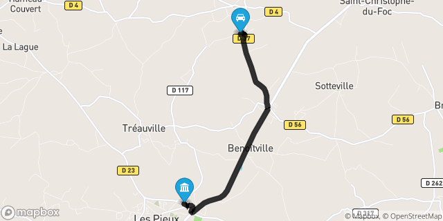 Itinéraire vers Pieux