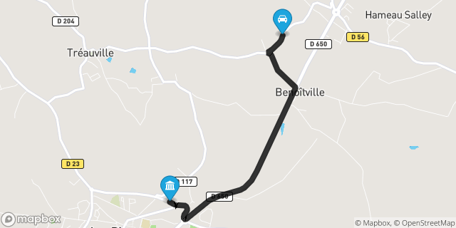 Itinéraire vers Pieux