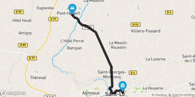 Itinéraire vers Saint-Lô