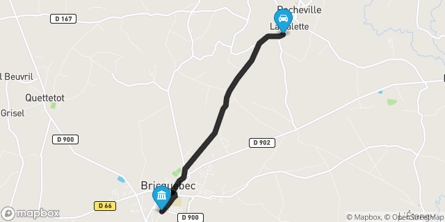 Itinéraire vers Bricquebec
