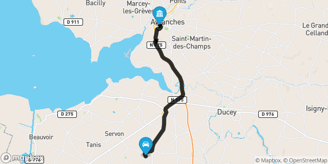 Itinéraire vers Avranches