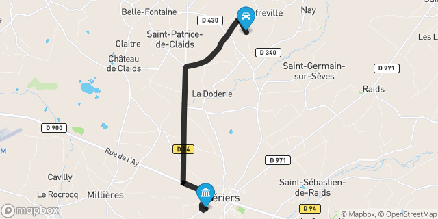 Itinéraire vers Périers