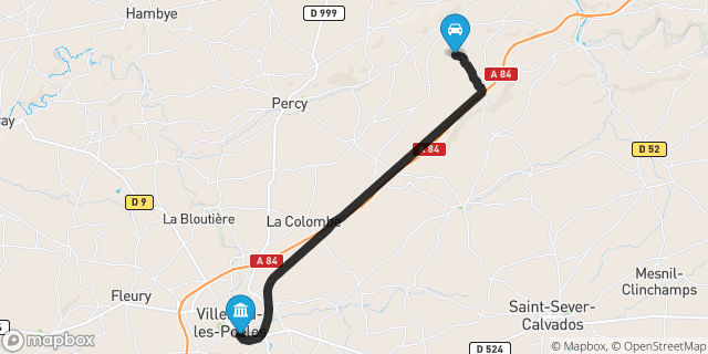 Itinéraire vers Villedieu-les-Poêles