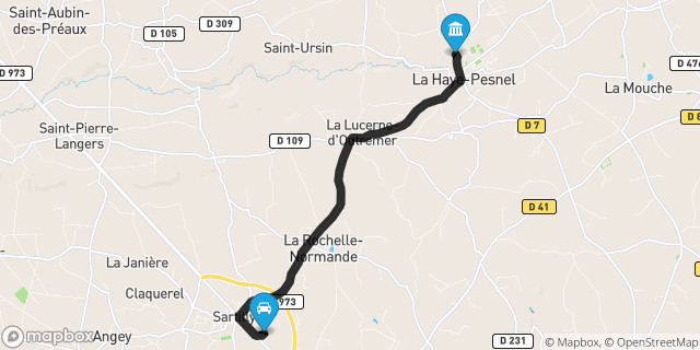 Itinéraire vers La Haye-Pesnel