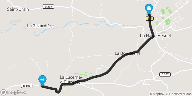 Itinéraire vers La Haye-Pesnel
