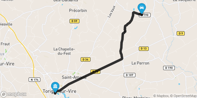 Itinéraire vers Torigni-sur-Vire