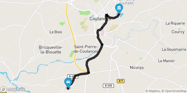 Itinéraire vers Coutances