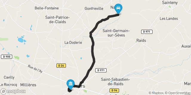 Itinéraire vers Périers