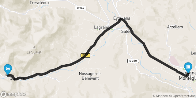 Itinéraire vers Laragne-Montéglin