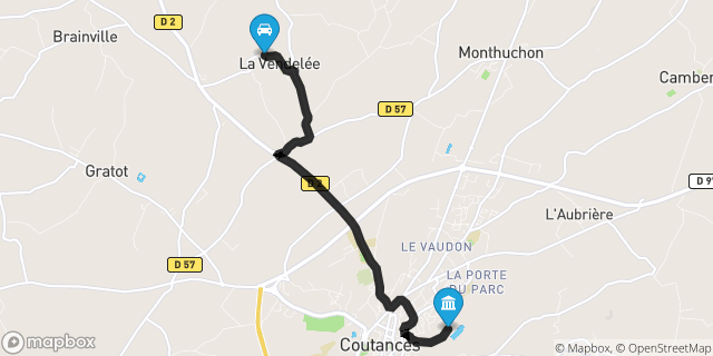 Itinéraire vers Coutances