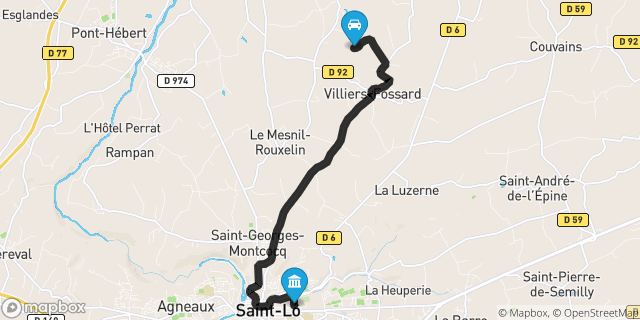 Itinéraire vers Saint-Lô