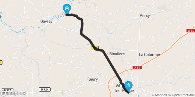 Itinéraire vers Villedieu-les-Poêles