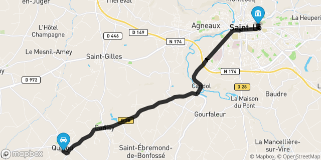 Itinéraire vers Saint-Lô