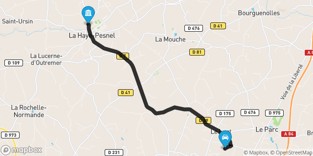 Itinéraire vers La Haye-Pesnel
