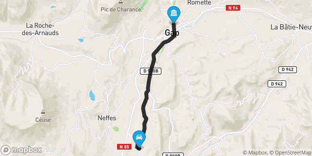Itinéraire vers Gap