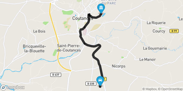 Itinéraire vers Coutances
