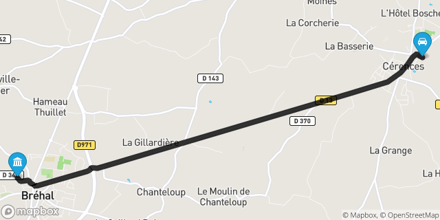 Itinéraire vers Bréhal
