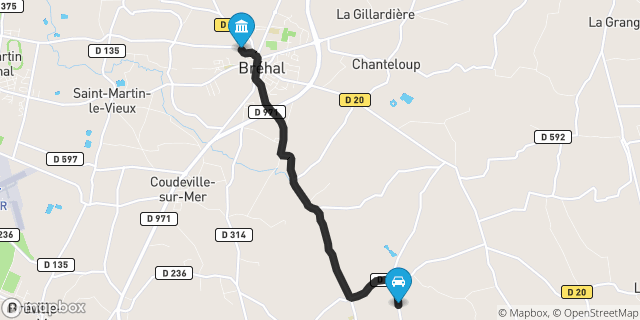 Itinéraire vers Bréhal