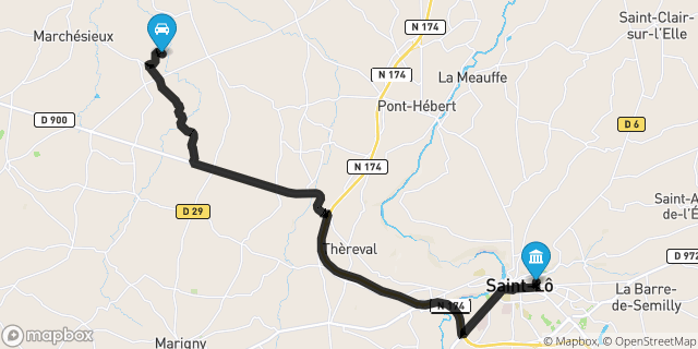 Itinéraire vers Saint-Lô