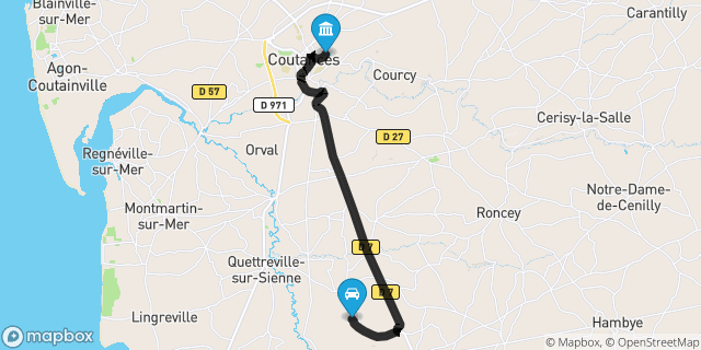 Itinéraire vers Coutances