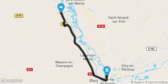 Itinéraire vers Vitry-le-François