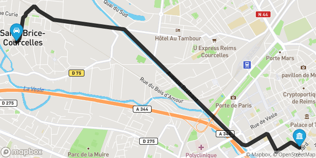 Itinéraire vers Reims