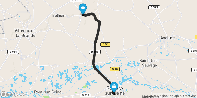 Itinéraire vers Romilly-sur-Seine