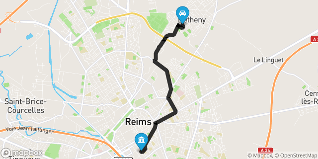 Itinéraire vers Reims