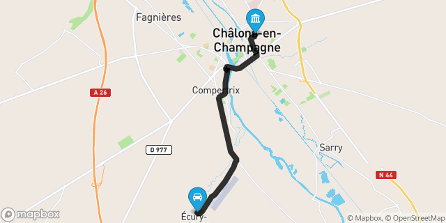 Itinéraire vers Châlons-en-Champagne