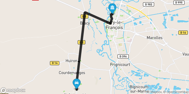 Itinéraire vers Vitry-le-François