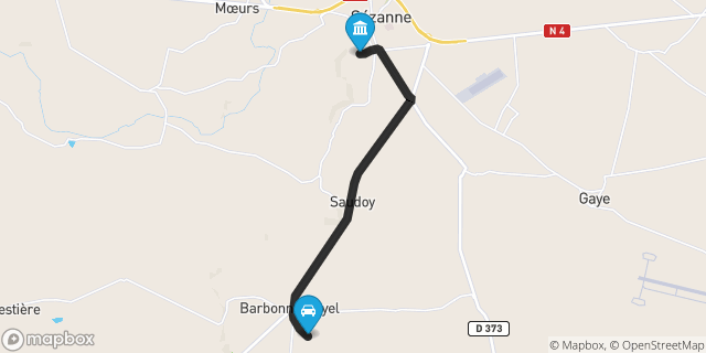 Itinéraire vers Sézanne