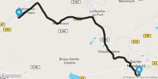 Itinéraire vers Sainte-Menehould