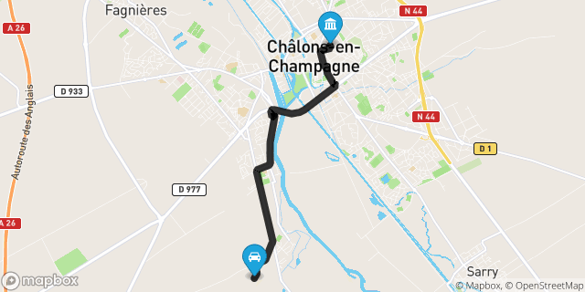 Itinéraire vers Châlons-en-Champagne