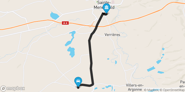 Itinéraire vers Sainte-Menehould