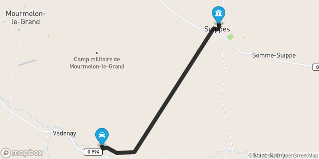 Itinéraire vers Suippes