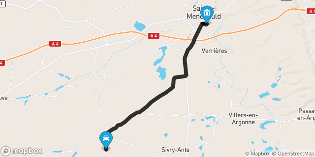 Itinéraire vers Sainte-Menehould
