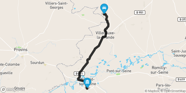 Itinéraire vers Nogent-sur-Seine
