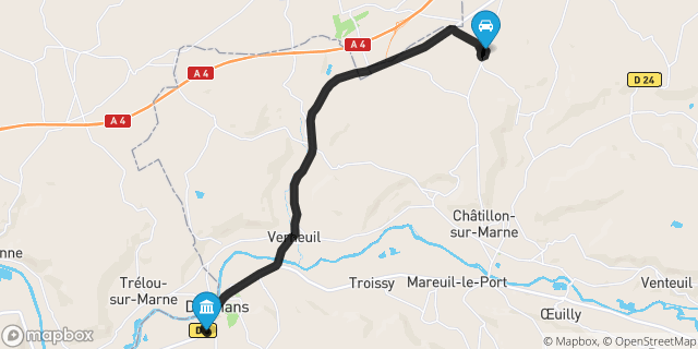 Itinéraire vers Dormans
